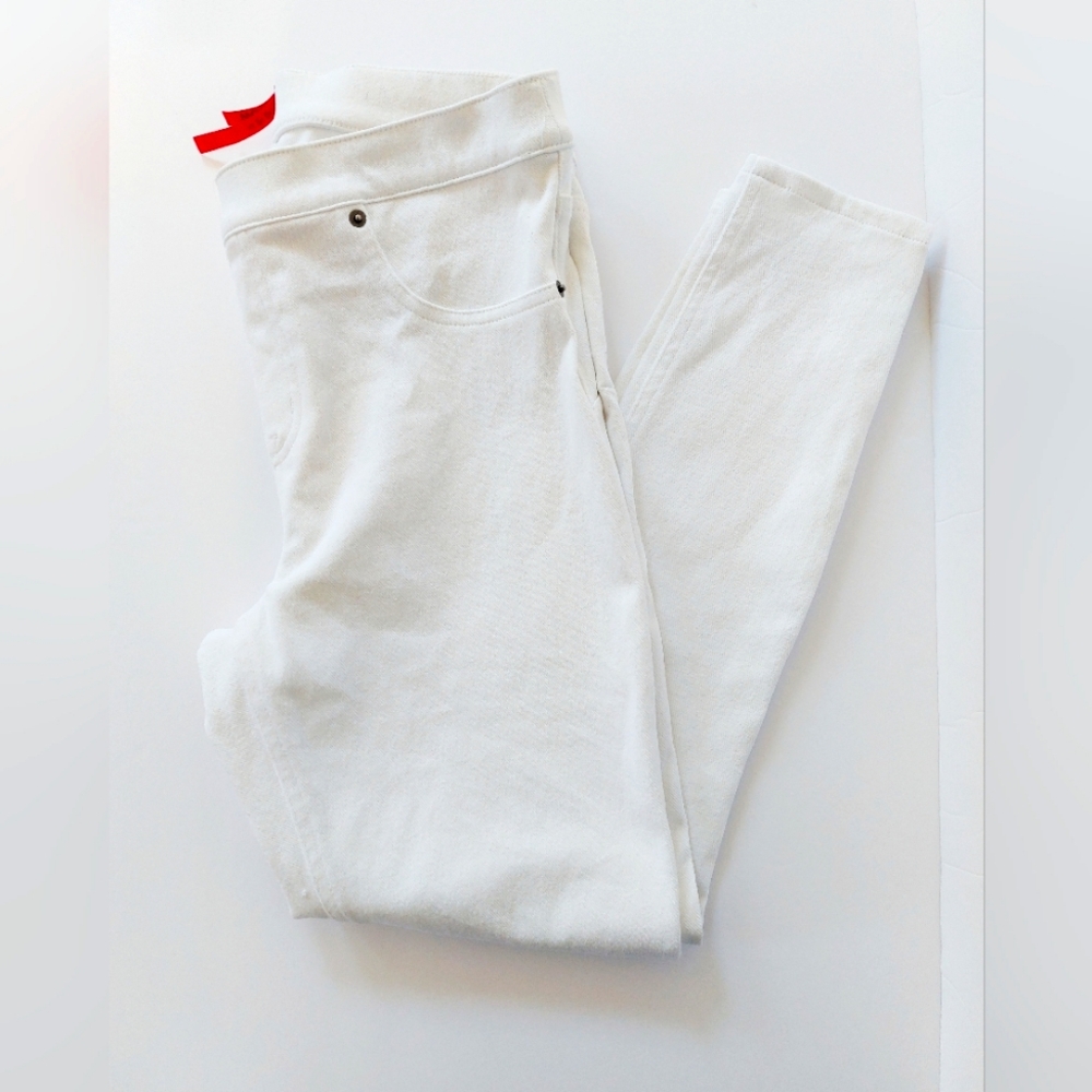 White Denim Ready to Wow Spanx Ankle Legging size Large #SH0115 Skinny Jeans